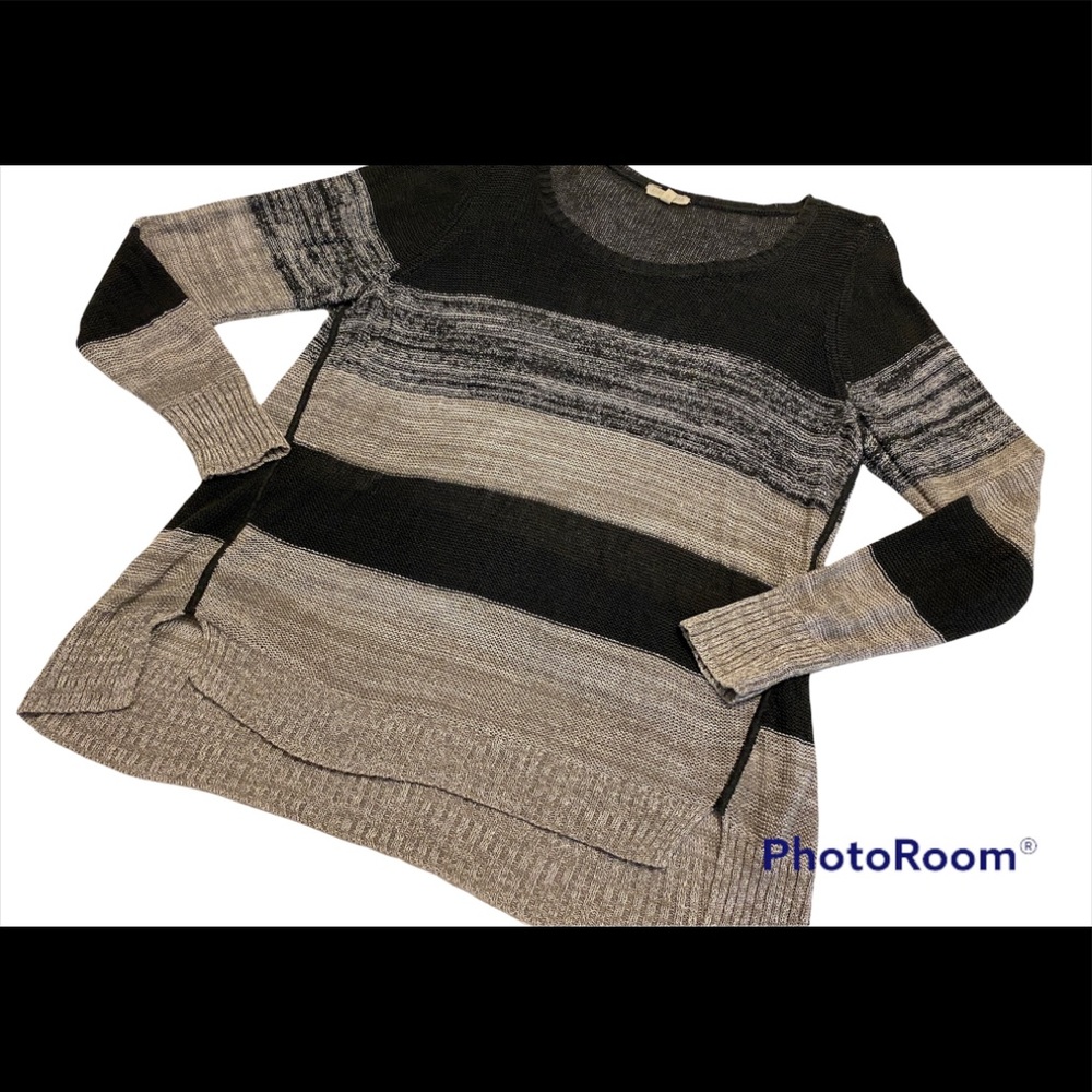 Eileen Fisher Organic Linen Stripe Sweater Sz 2X